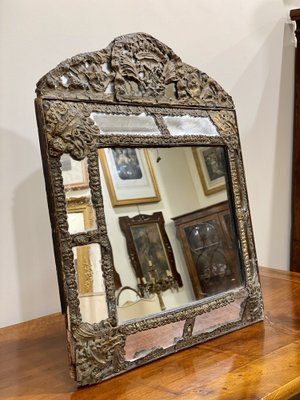 Antique Bronze Foil Mirror, France, 18th Century-PYA-982818