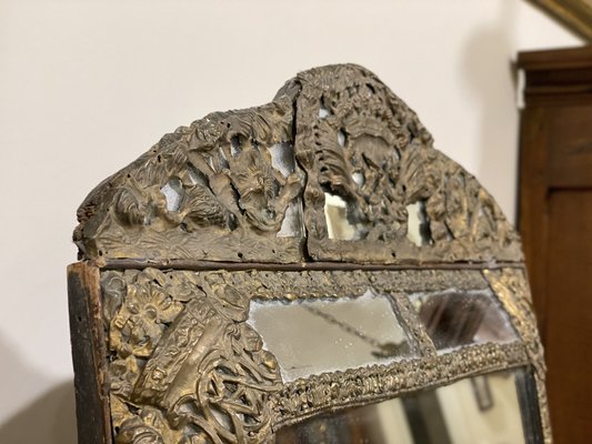 Antique Bronze Foil Mirror, France, 18th Century-PYA-982818