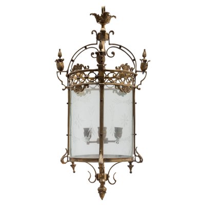 Antique Bronze Hall Lantern, France-KL-989595