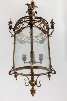 Antique Bronze Hall Lantern, France-KL-989595