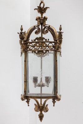 Antique Bronze Hall Lantern, France-KL-989595