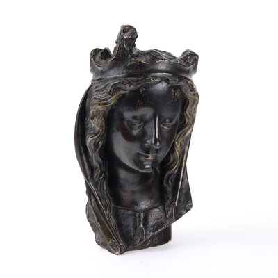 Antique Bronze Sculpture of Female Face, Europe, 20th Century-VMM-2023845