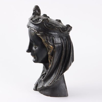 Antique Bronze Sculpture of Female Face, Europe, 20th Century-VMM-2023845