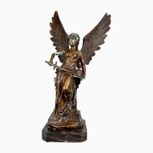 Antique Broze Sculpture of Angel with Sword, 1890s-TZ-2018638