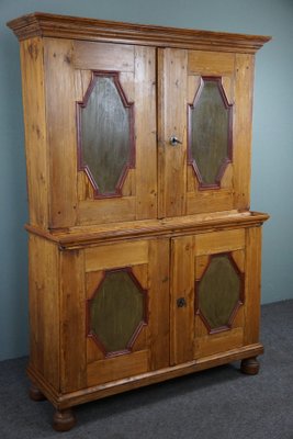 Antique Buffet with Painted Doors-HPP-1738355