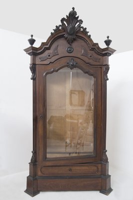 Antique Cabinet in Walnut Wood with Glass-RCE-1309356