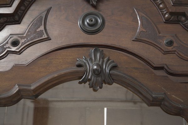 Antique Cabinet in Walnut Wood with Glass-RCE-1309356