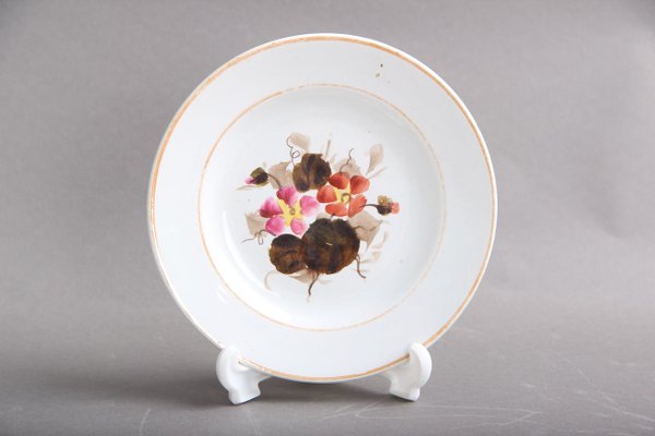 Antique Cake Plates with Floral Motifs, Set of 12-DQ-984278