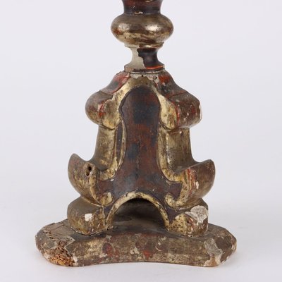 Antique Candlestick in Carved Lacquered Wood-VMM-2023943