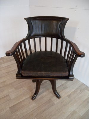 Antique Captain's Swivel Desk Chair, England, 1900s-FEO-1776184