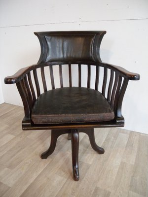 Antique Captain's Swivel Desk Chair, England, 1900s-FEO-1776184