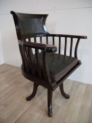 Antique Captain's Swivel Desk Chair, England, 1900s-FEO-1776184