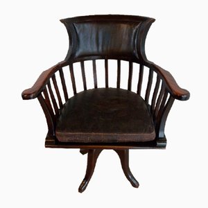 Antique Captain's Swivel Desk Chair, England, 1900s-FEO-1776184