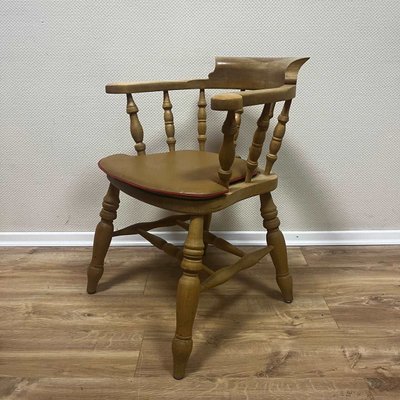 Antique Captains Chairs in Beech, 19th Century, Set of 4-ALF-2033461