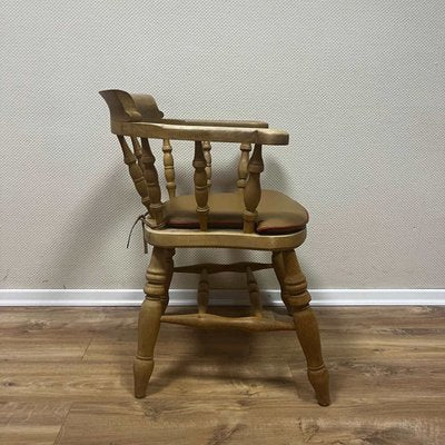 Antique Captains Chairs in Beech, 19th Century, Set of 4-ALF-2033461