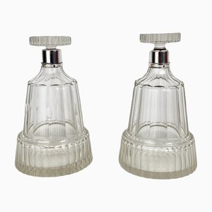 Antique Carafes in Cut Crystal with Solid Silver Mount from Christofle & Cie, 1853, Set of 2-KKG-1319372