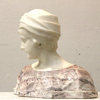 Antique Carrara Marble Sculpture by Guglielmo Pugi-NE-654058