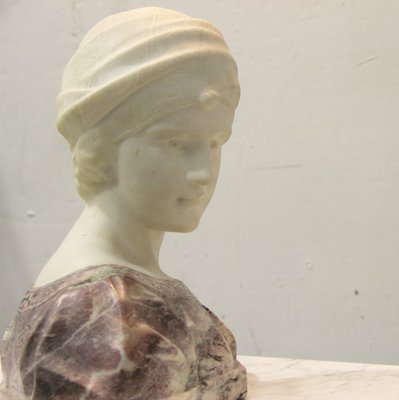 Antique Carrara Marble Sculpture by Guglielmo Pugi-NE-654058