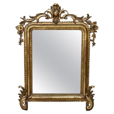 Antique Carved and Gilded Wood Wall Mirror, 1840s-DCO-1122294