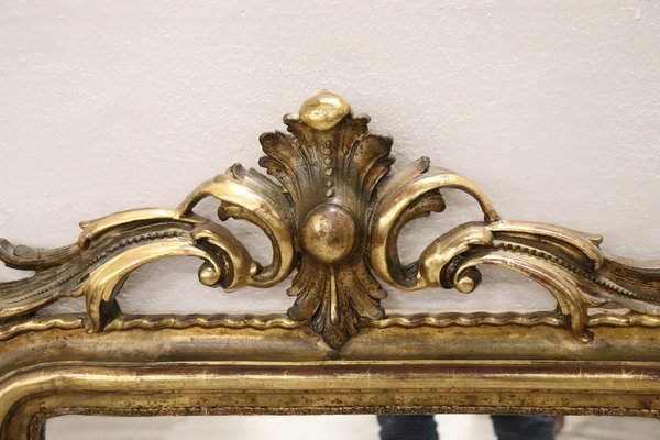 Antique Carved and Gilded Wood Wall Mirror, 1840s-DCO-1122294