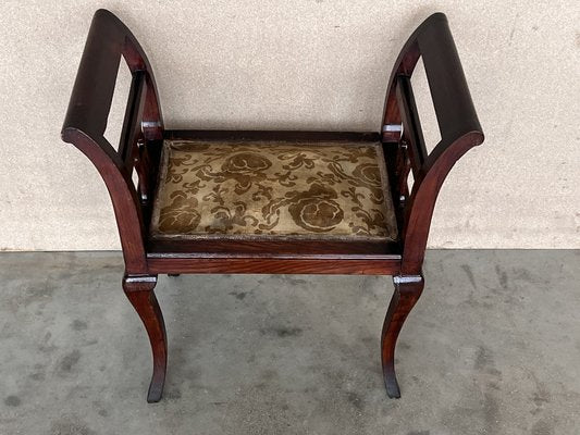 Antique Carved Mahogany Benches, 1890, Set of 4-PSK-1734242