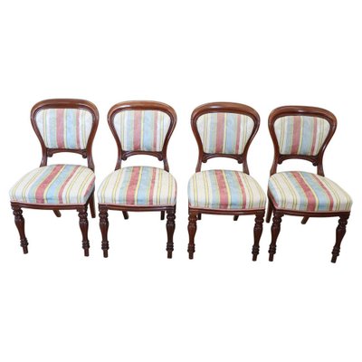 Antique Carved Mahogany Dining Chairs, Set of 4-DCO-975757