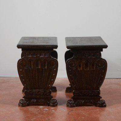 Antique Carved Stools, Set of 2-RAQ-2032805