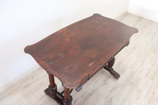 Antique Carved Walnut Desk, 1850s-DCO-864069