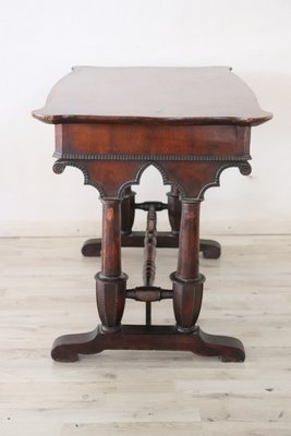 Antique Carved Walnut Desk, 1850s-DCO-864069