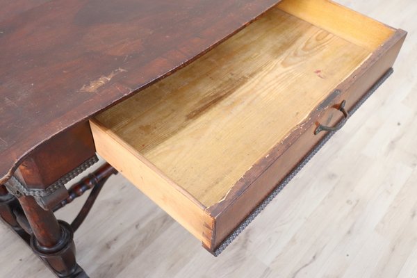 Antique Carved Walnut Desk, 1850s-DCO-864069