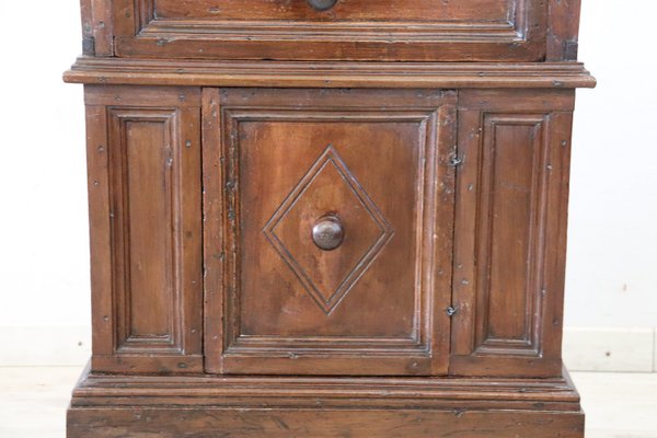 Antique Carved Walnut Nightstand, Tuscany, 1680s-DCO-1360196