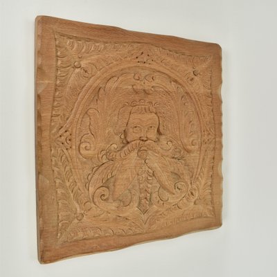 Antique Carved Wooden Wall Panel in Oak-HJP-1813479