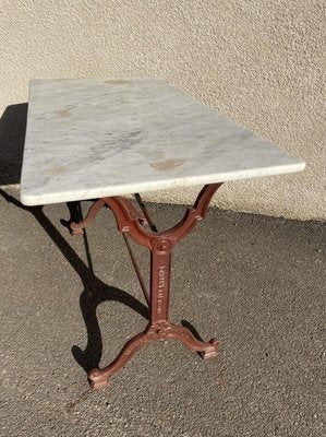 Antique Cast Iron and Marble Bistro Table, 1900s-SDV-898186