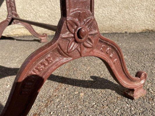 Antique Cast Iron and Marble Bistro Table, 1900s-SDV-898186