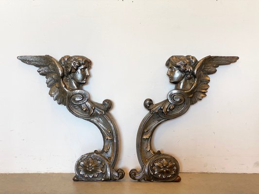 Antique Cast Iron Decorations, Set of 2-NPC-883120