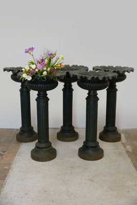 Antique Cast Iron Flower Pillars / Planters, Set of 5-GQ-885495