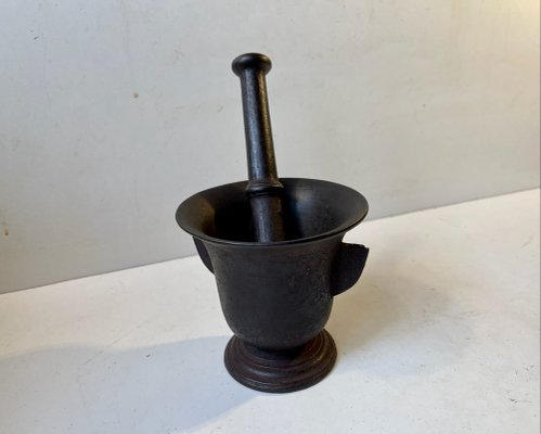 Antique Cast Iron Mortar and Pestle, Set of 2-LCR-1176825