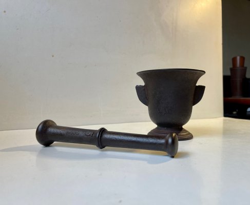 Antique Cast Iron Mortar and Pestle, Set of 2-LCR-1176825