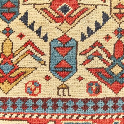 Antique Caucas Daghestan Hand Knotted Wool Rug, 1880s-WM-1447998