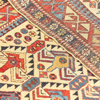 Antique Caucas Daghestan Hand Knotted Wool Rug, 1880s-WM-1447998