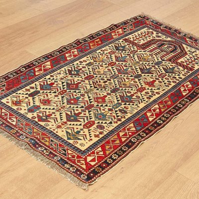 Antique Caucas Daghestan Hand Knotted Wool Rug, 1880s-WM-1447998