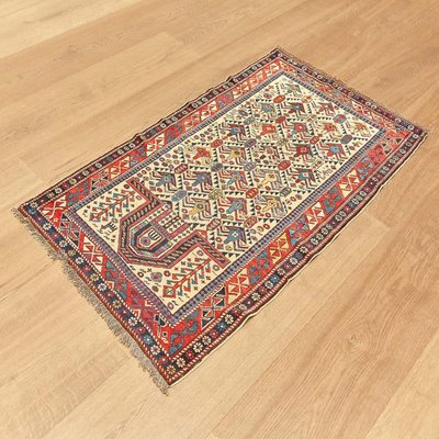 Antique Caucas Daghestan Hand Knotted Wool Rug, 1880s-WM-1447998