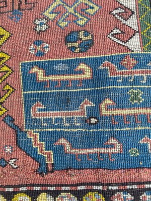 Antique Caucasian Needlepoint Embroidered Rug-YMM-1156875