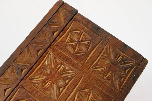 Antique Cedar Wood Treasure Dowry Chest Box, Nuristan, Afghanistan, 1920s-UZN-1404924