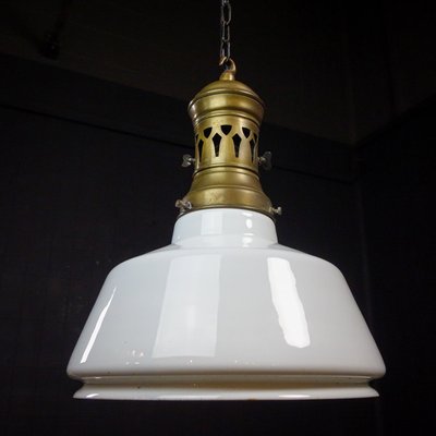 Antique Ceiling Lamp in Milk Glass, 1920s-IA-1412582