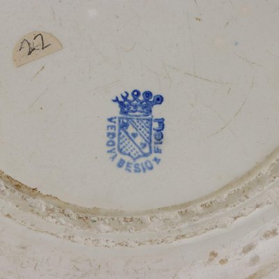 Antique Ceramic Plate from Mondovì Vedova Besio & Figli, 19th Century-VMM-2023874