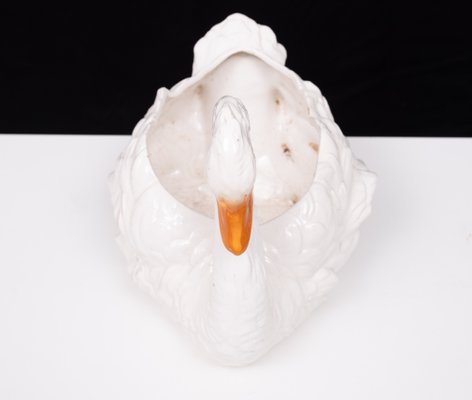 Antique Ceramic Swan Jardiniere from Capodimonte, 1880-GCG-2041805