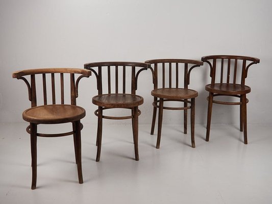 Antique Chairs with Armrests from Thonet, 1900s, Set of 4-ZNJ-2022519