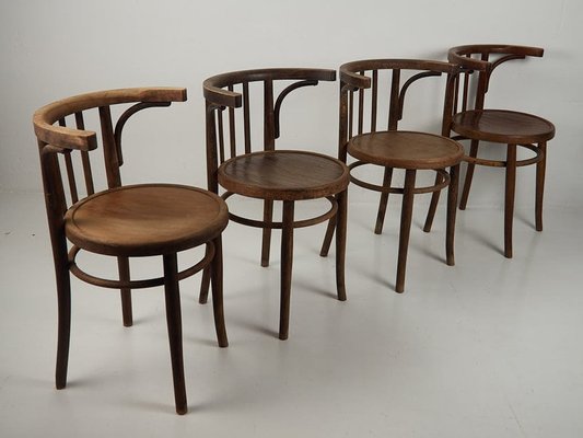 Antique Chairs with Armrests from Thonet, 1900s, Set of 4-ZNJ-2022519