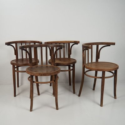 Antique Chairs with Armrests from Thonet, 1900s, Set of 4-ZNJ-2022519